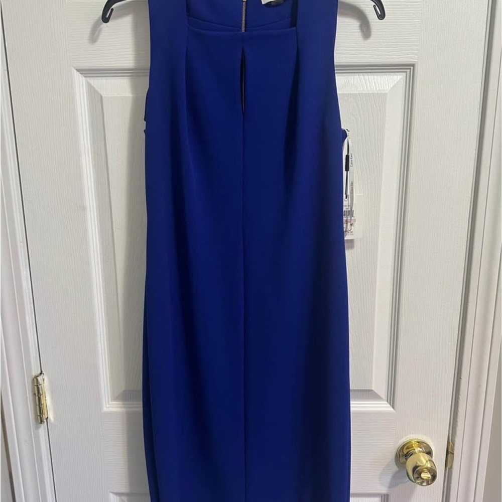 Calvin Klein Blue Sheath Midi Dress for Work